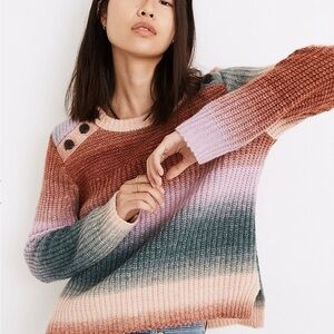 Madewell Space-Dyed Button-Shoulder Pullover Sweater